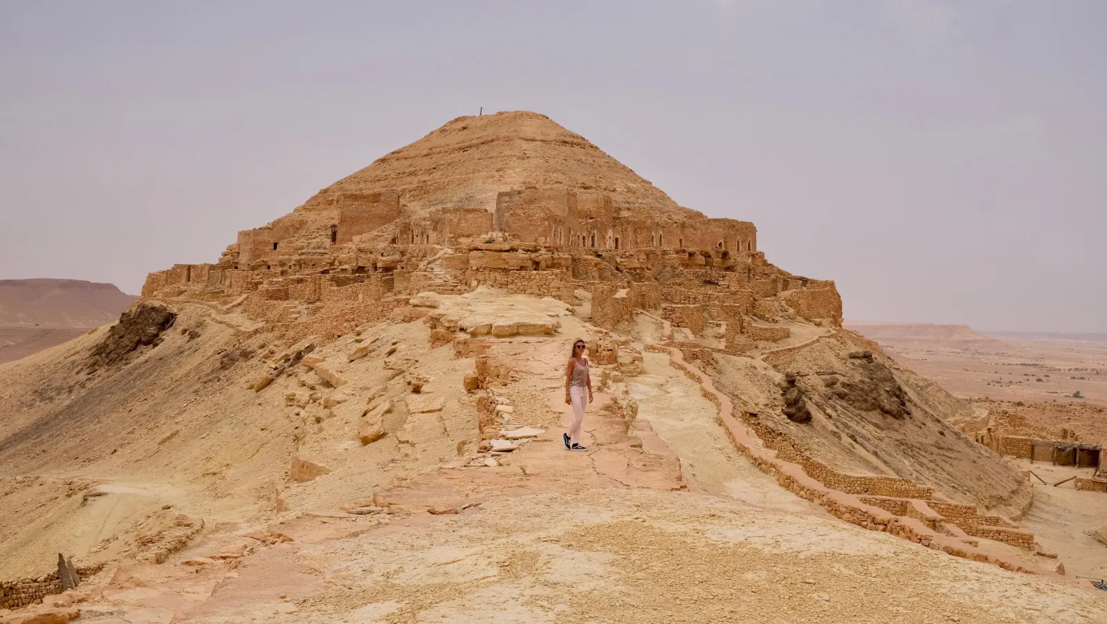 The ruined ksar above Chenini seen from the valley floor