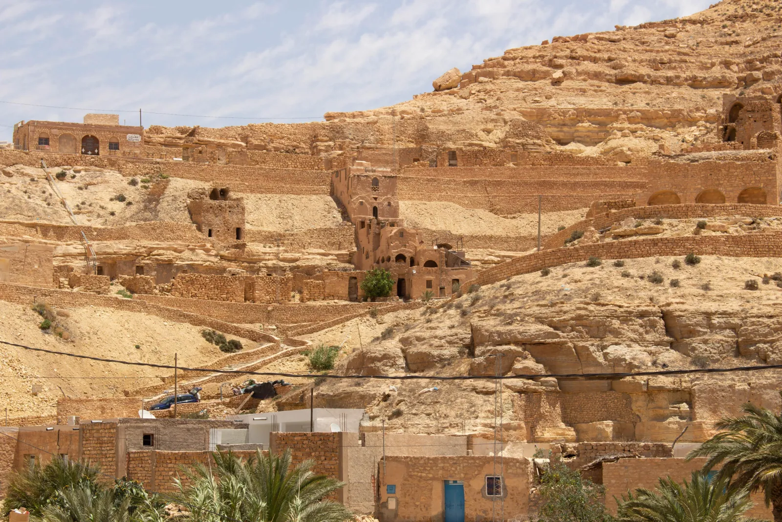 The Berber village of Chenini terraced up its ridge