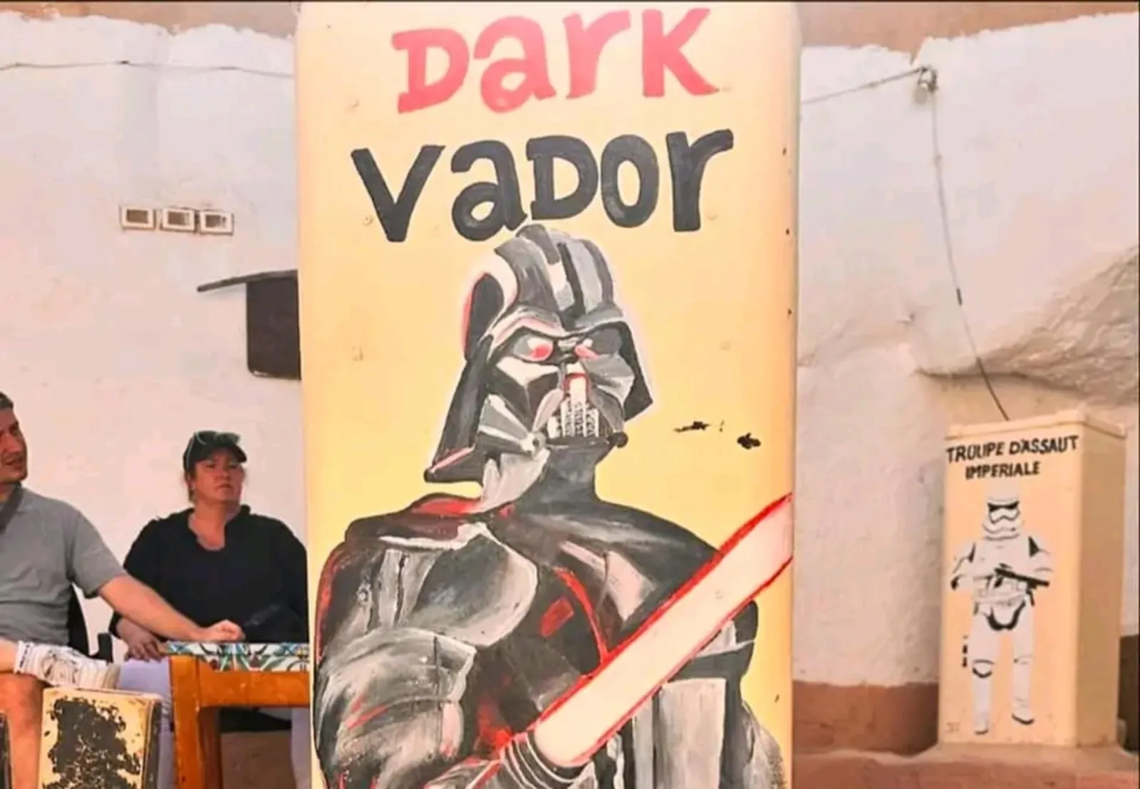 A Darth Vader mural at a Star Wars stop on the Tataouine circuit